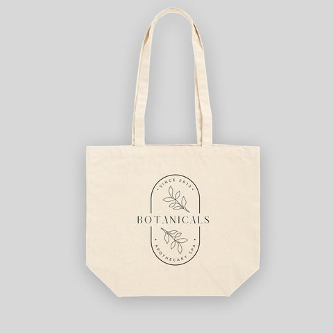 Botanicals Natural Gusseted 100% Cotton Canvas Tote Bag