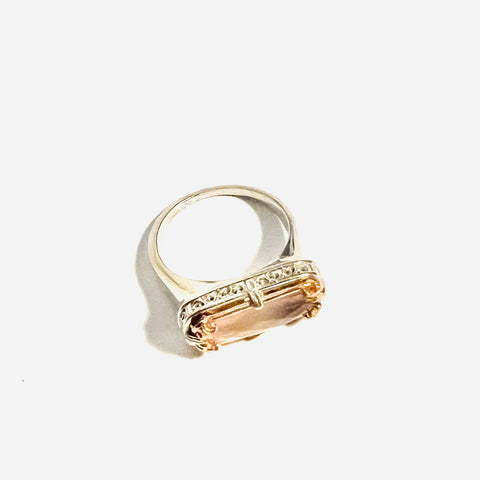 Anatoli Rose Quartz Rose Gold Doublet Ring