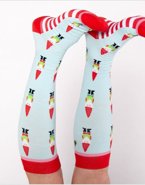 Garden Gnomes Holiday Socks (Womens 6-12/Mens 5-11)