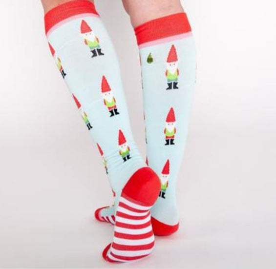 Garden Gnomes Holiday Socks (Womens 6-12/Mens 5-11)