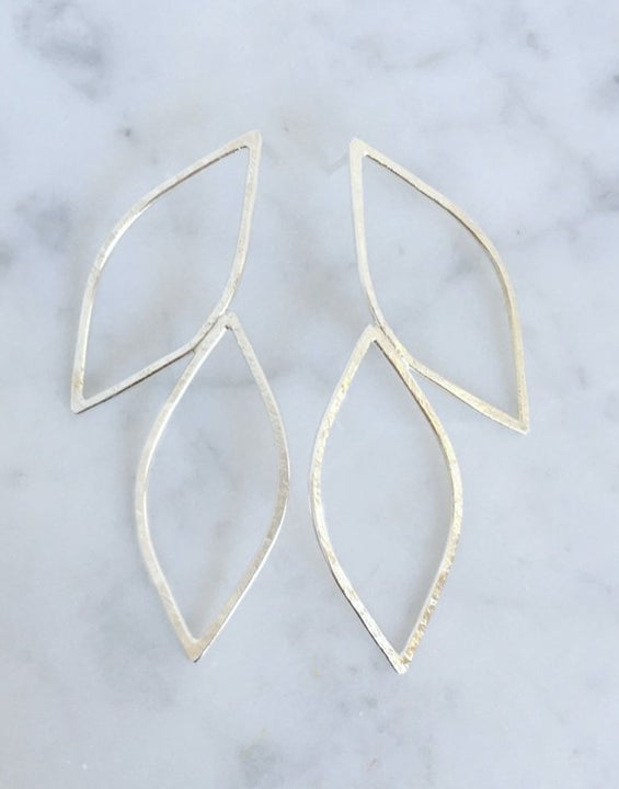 Willow Leaf Stud Sterling Silver Earrings